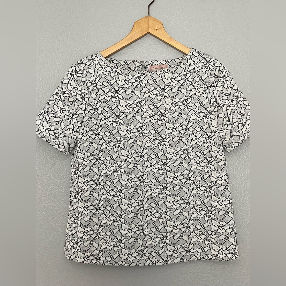 Small Philosophy Black and White Blouse in Great Condition